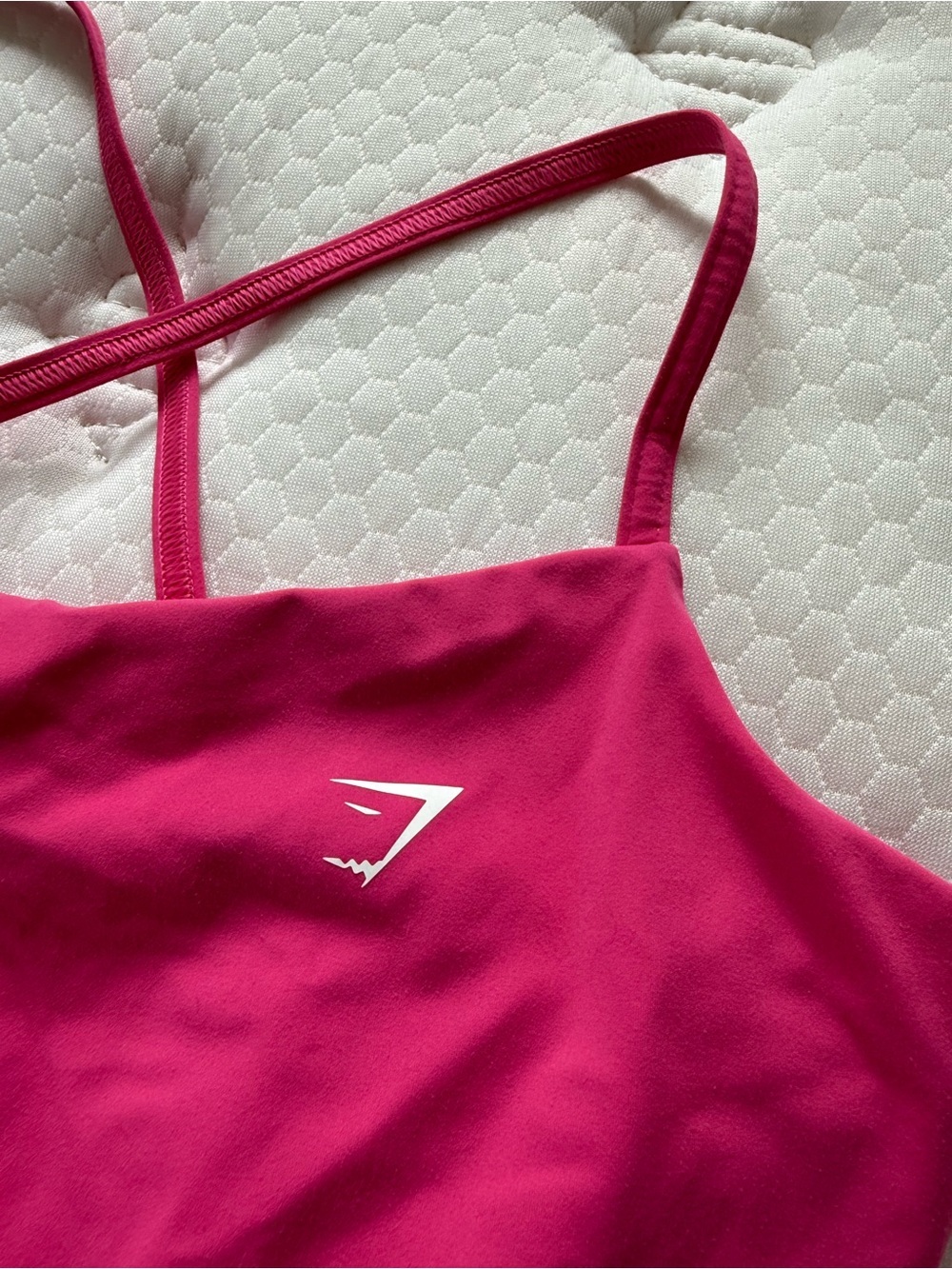 Gymshark Hot Pink Cross-Back Crop Tank - Picture 3 of 4